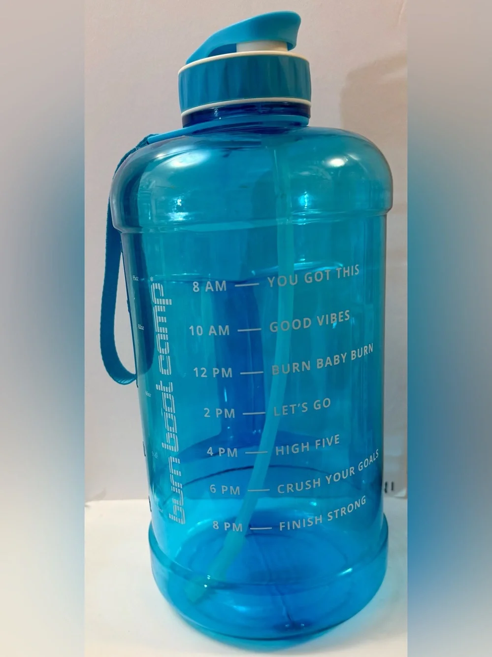 Buen Boot Camp Large Motivational Water Bottle - Bright Blue capacity 3780 ML